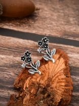The Artistic Flower - Tiny Trinket Earrings - Silver