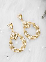 The Bellissimo Collection Embellished Droplet Earrings - Golden