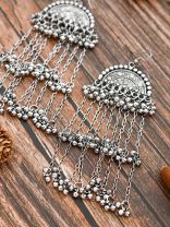 The Motif Moon Statement-Makers - Oxidised Boho Earrings