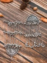 The Motif Moon Statement-Makers - Oxidised Boho Earrings