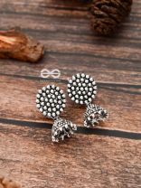 The Little Dotted Circled Jhumkis - Tiny Trinket Earrings