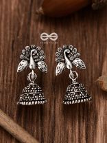 The Little Peacock Jhumki - Tiny Trinket Earrings