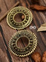 The Floral Sun - Golden - Oxidised Boho Earrings