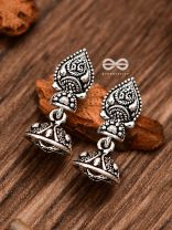 The Little Droplet Artwork Jhumki - Tiny Trinket Earrings