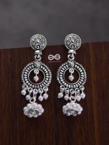 The Little Rounded Layered Jhumkis - Oxidised Boho Earrings
