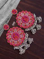 The Stunning Jaw-Droppers (Orange-Pink) - Embroidered Oxidised Collection