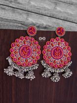 The Stunning Jaw-Droppers (Orange-Pink) - Embroidered Oxidised Collection