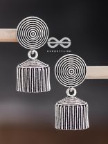 The Hypnotic Statement Jhumkis - Oxidised Boho Earrings