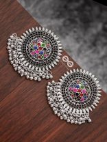 The Multi-Coloured Enamelled Sun Studs - Embellished Oxidised Collection