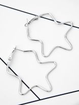The Everyday Chic - Oversized Star Hoops - Silver