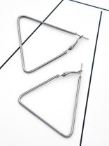 The Everyday Chic - Oversized Rectangle Hoops - Dark Grey