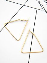 The Everyday Chic - Oversized Triangle Hoops - Golden
