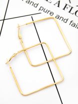 The Everyday Chic - Oversized Rectangle Hoops - Golden