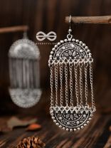 The Midnight Moon Shadow - Oxidised Boho Earrings
