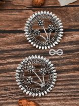 The Artsy Bohemian Sun - Oxidised Boho Earrings
