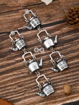 The Layered Kettle Danglers - Oxidised Boho Earrings