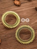 The Bohemian Sun - Oxidised Boho Earrings (Golden)