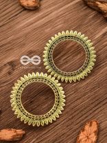 The Bohemian Sun - Oxidised Boho Earrings (Golden)