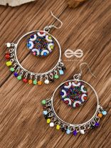 Colour Me Crazy - Oxidised Boho Earrings - Silver