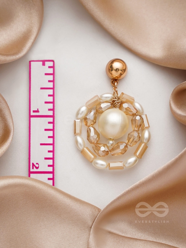 Run Rings Round- Golden Embellished Earrings