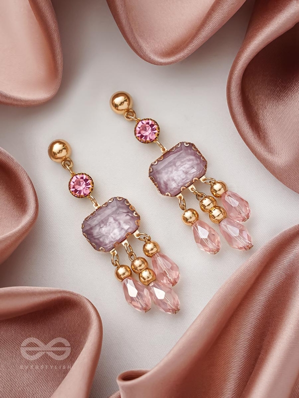 The Drip Painting- Golden Embellished Earrings