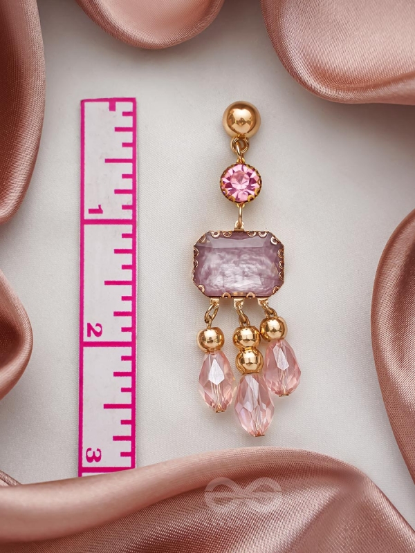 The Drip Painting- Golden Embellished Earrings