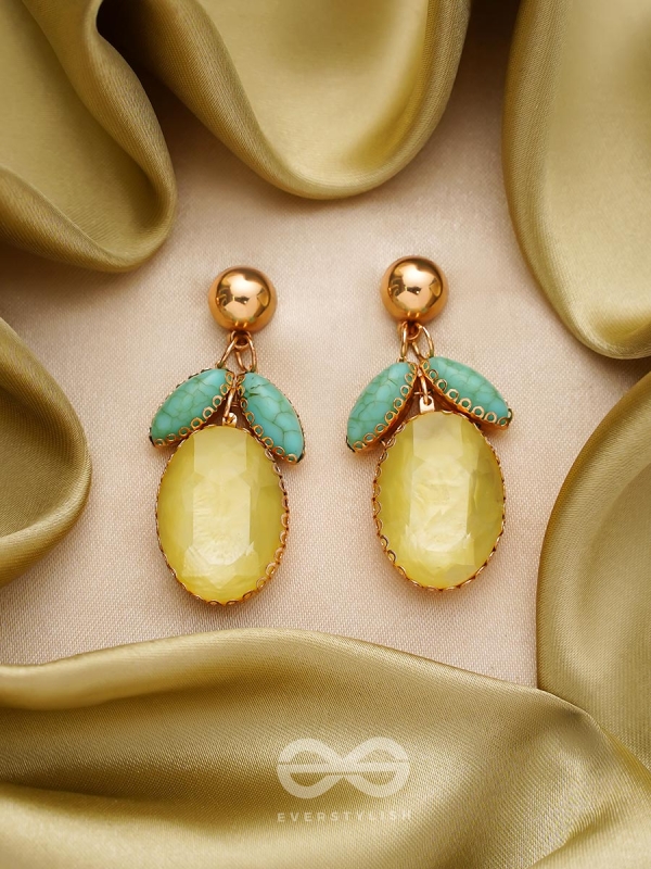 The Fruit of Love- Golden Embellished Earrings
