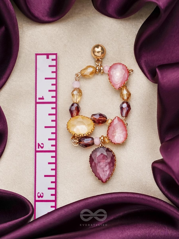 The Wine Garden- Golden Embellished Earrings
