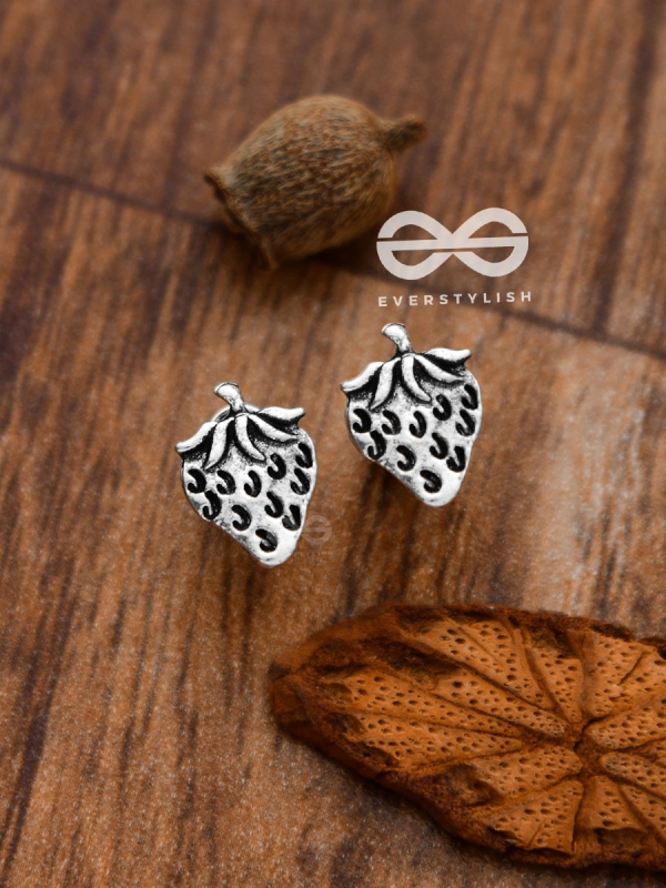 The Little Intricate Strawberries Studs - Tiny Trinket Earrings