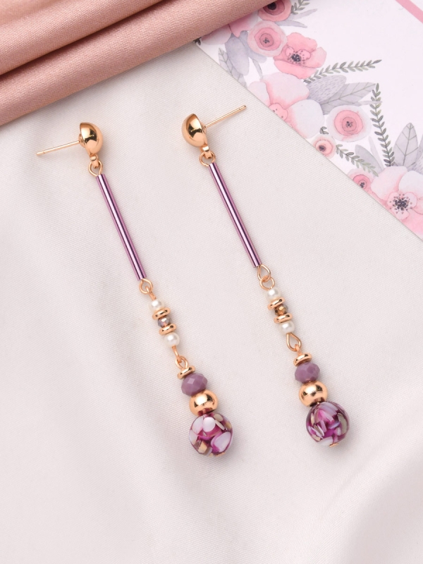 The Orchid Lane- Golden Embellished Earrings