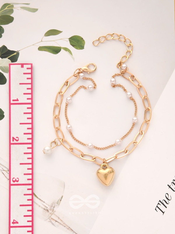 Bottom of Heart- Golden Layered Bracelet