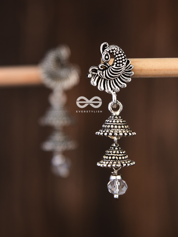 The Intricate Peacock Double Layered Jhumkis