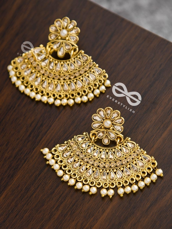 The Royal Shimmer - Golden Statement Earrings