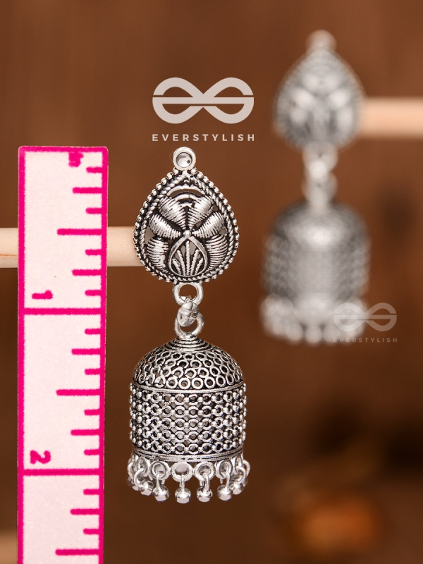 The Boho Chic Cylindrical Jhumkis - Oxidised Boho Earrings
