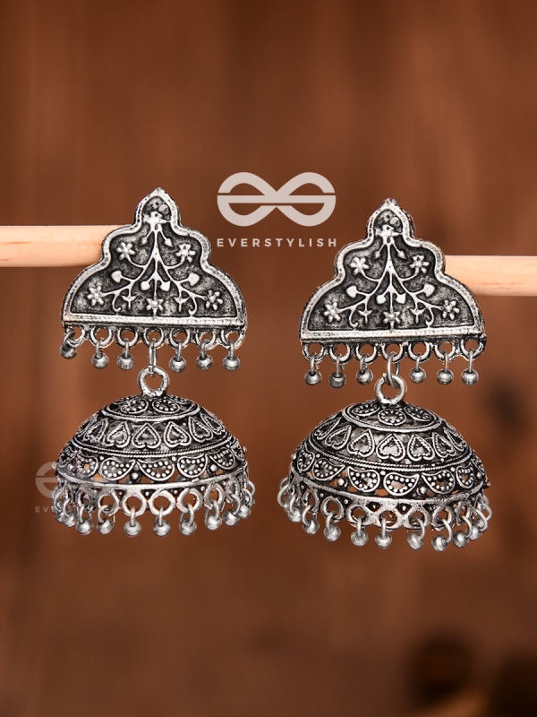 The Statement of Elegance - Oxidised Boho Jhumkas
