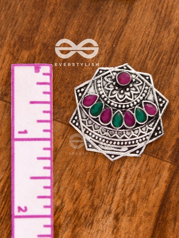 The Astonishing Aztec Studs - Embellished Oxidised Earrings