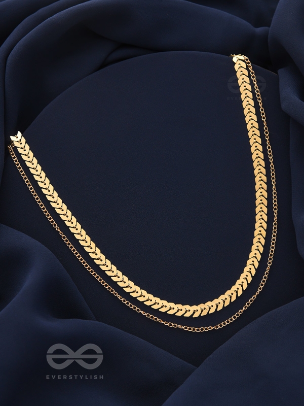 The Chain Of Allure - Golden Statement Neckpiece With Anti-Tarnish Coating 