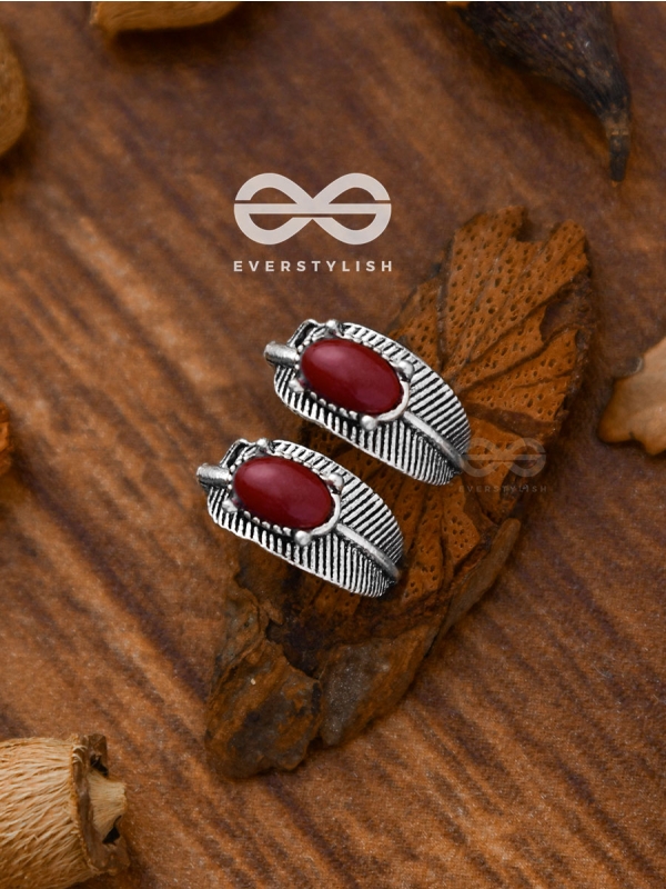 The Little Embellished Leaflets - Tiny Trinket Earrings