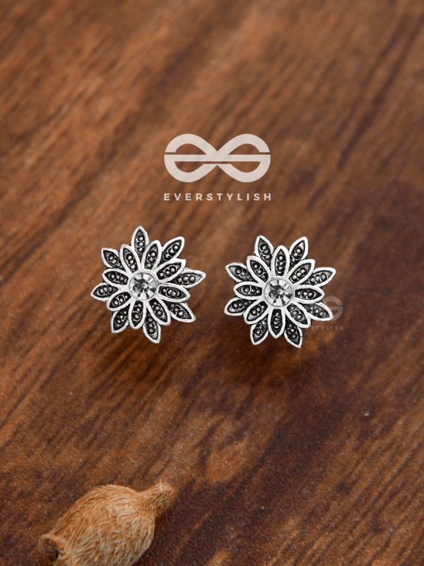 The Floral Bling Studs - Tiny Trinket Earrings