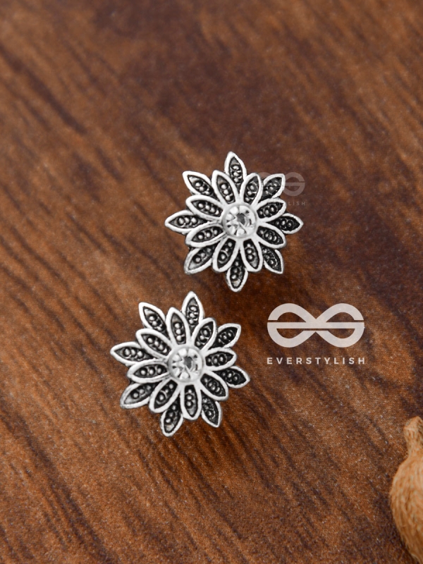 The Floral Bling Studs - Tiny Trinket Earrings