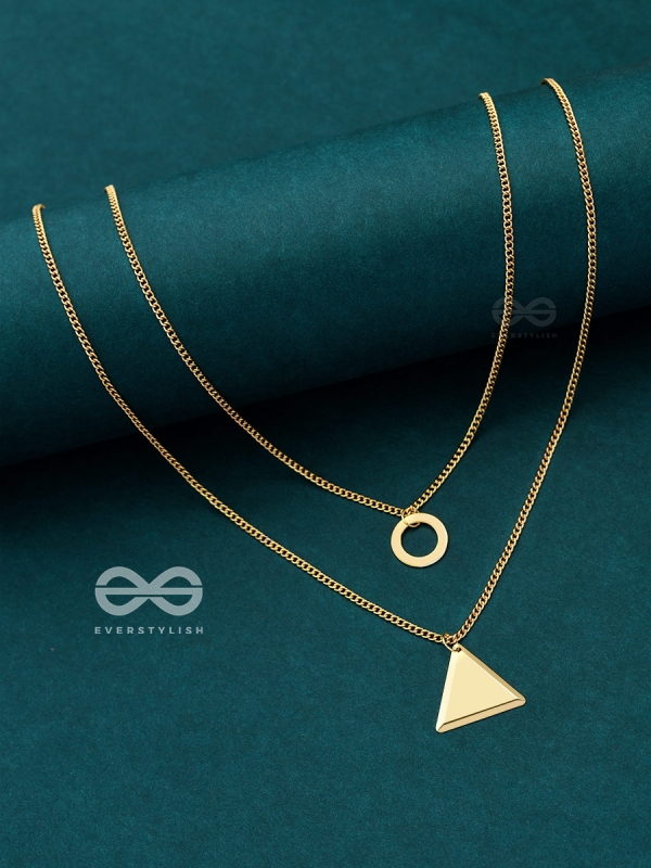 A Geometric Statement - Golden Layered Neckpiece With Anti-Tarnish Coating