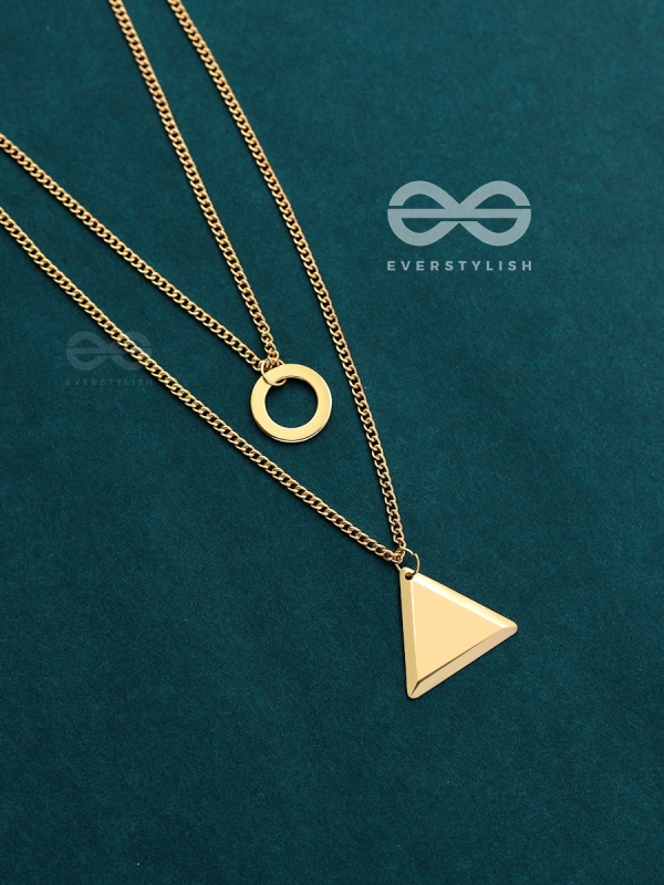 A Geometric Statement - Golden Layered Neckpiece With Anti-Tarnish Coating