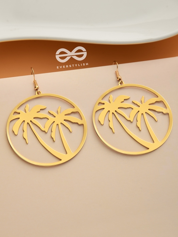 As Fun as the Beach - Golden Dangler Earrings