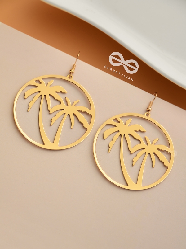 As Fun as the Beach - Golden Dangler Earrings