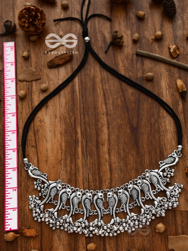 The Poignant Peacocks - Set of Earrings and Neckpiece