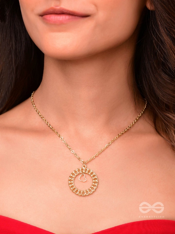 My Locked Up Heart - Golden Statement Neckpiece With Anti-Tarnish Coating 