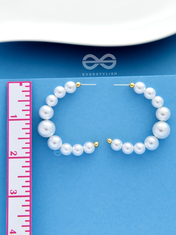 The Pearls of Goodness- Statement Half Hoops 