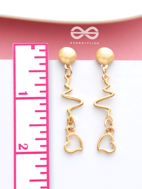 The Beating Hearts - Golden Statement Dangler Earrings