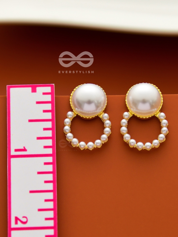 The Pearls of Beauty - Golden Statement Stud Earrings