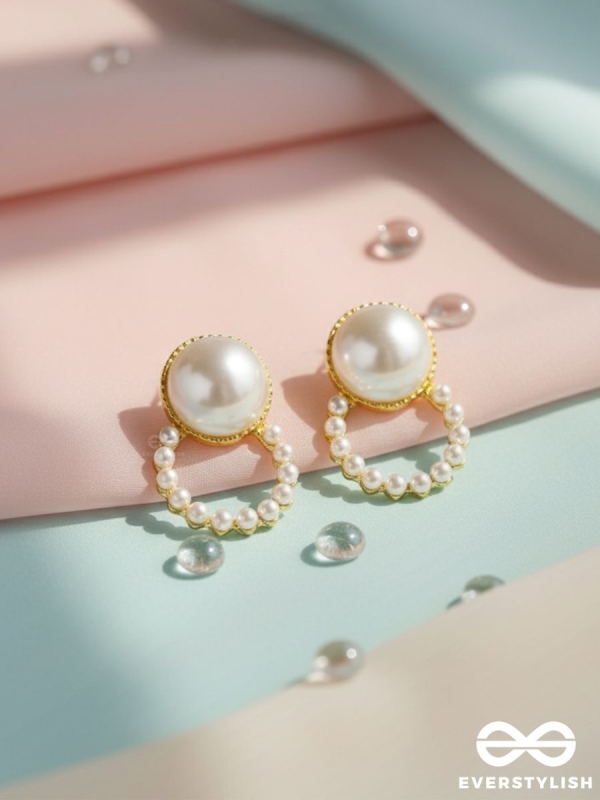 The Pearls of Beauty - Golden Statement Stud Earrings